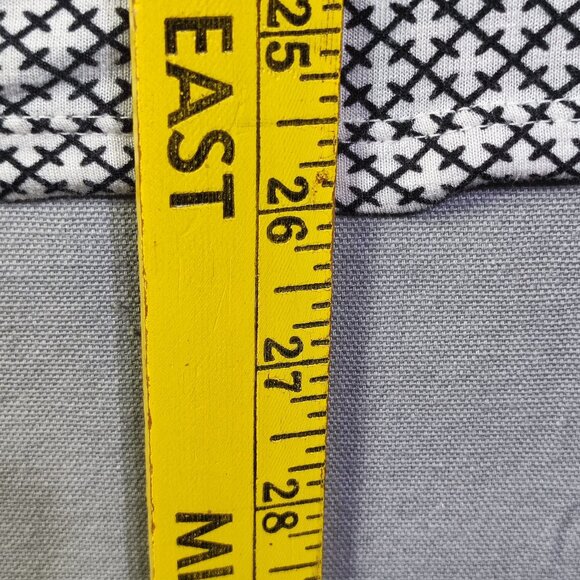 Ann Taylor deep neck blouse women's size S white with black cross pattern - Picture 9 of 9